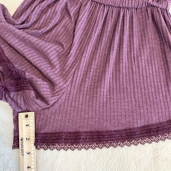 Victoria's Secret Romper Pajama Size L Burgundy Loungewear Ribbed Henley Style - Picture 11 of 13